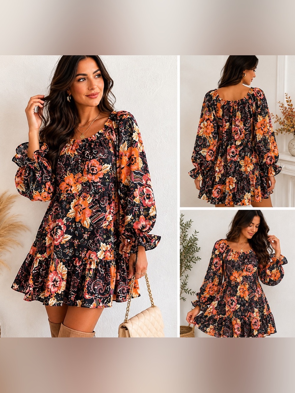 Baltic Born Floral Paisley Tiered Mini Dress Size Small Boho Cottagecore